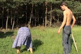 Granny With Huge Ass Gets Boy Hard