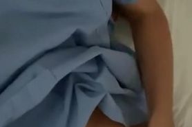 first video ever, more to cum,  nurse just off work quick clit play