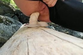 Fucking my booty in the woods