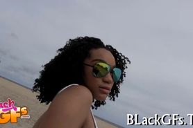 Cute black babe engulfs cock - video 9