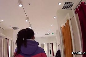 Enchanting czech teenie gets tempted in the shopping centre and rode in pov