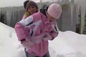 Beautiful Lesbians Fuck In The Snow