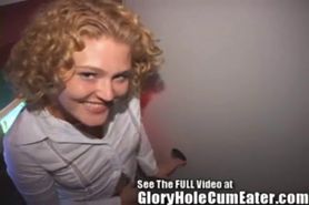 Short Blonde Spinner Sucking Stranger's Cocks - video 1