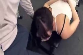 Japanese trainer gets erection at the gym - video 1
