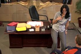 Hot Cougar Zoe Holloway Banging on Desk - video 1