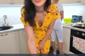 Daughters secret ohmibod with mother in the kitchen 1