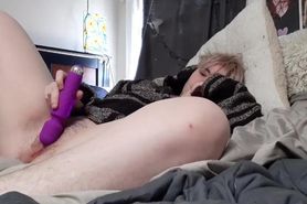 FTM Teen Cums with Brand New Vibrator!