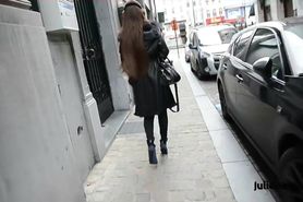 Sexy exhibitionist and Fur coat