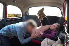 Amateur babe gets big cock in fake taxi