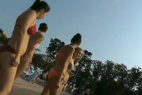 Peeping on hot teens by the pool