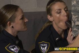 Impostor soldier is coerced into banging perverted milf cops