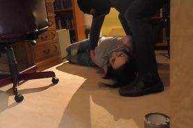 BLACK HAIRED CUTIE GETS BOUND AND TAPE GAGGED