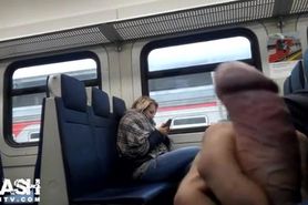 Cum for Blonde on Train