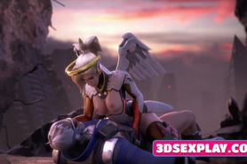 Overwatch Naked Mercy Getting Wild Fucked Her Cunt