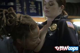 Cooperative criminal decides to please horny female officers
