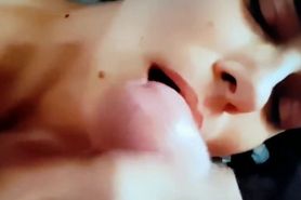 slut slowed Italian blowjob cumshot in mouth