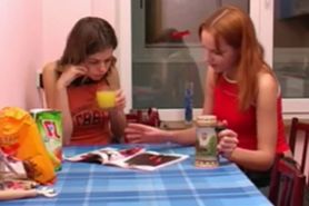 Masha and Ivana teens peeing on toilet - video 1