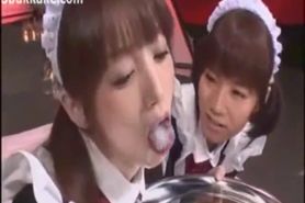 Two Jizz Eating Japanese Teen Maids