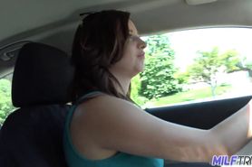 MILFTRIP Big Tit MILF Uber Driver Fucks Passenger