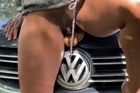Riding Dildo on Car Hood- Full Video on my OnlyFans or For Sale