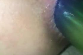 Latina teen getting anal stretched with object