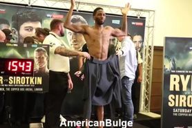 Straight Black Boxer Asinia Byfield Exposed Naked at Weigh In