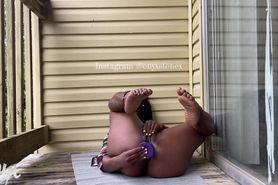 Good Morning Good Squirting On Balcony While Neighbor’s Watching  - EbonyF