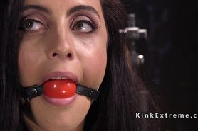 Babe in device bondage gets fisted