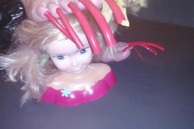 LADY L MEGA LONG RED NAILS AND DOLL video short version