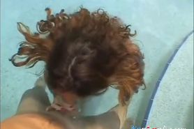 Funny handjob inside swimming pool - video 1