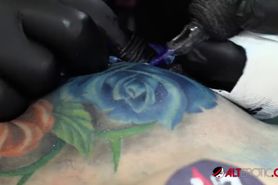 Marie Bossette Plays With Dildo While Getting More Ink