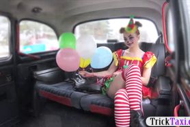 Sweet girl in costume likes drivers cock in her pussy