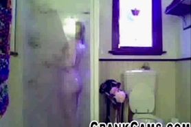 Babysitter Taking a Shower on Cam  crankcamscom
