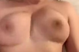 White girl sucks cock and then has her titties bouncing squealing with pleasure