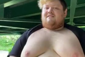 Young Chub Shows Off His Body Outside