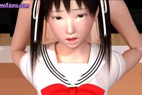 Animated girl in uniform gets sperm inside
