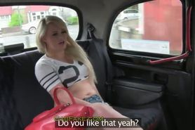 Hot dirty blonde anally fucked in fake taxi