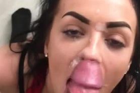 Sexy girl gets messy facial from bbc