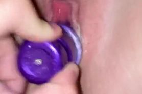 Creamy pussy fucked with a vibrator