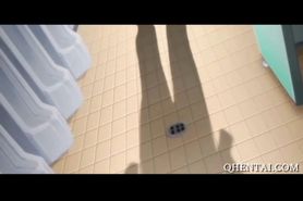 Hentai school babe squirting on bathroom floor