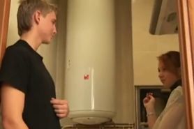 Russian Redhead Teen with Big Boobs Ivy Grey Gets Fucked Hard for Smoking