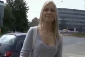 Stunning Euro Blonde Gives Hand Job For Money