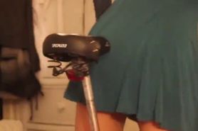 step daughter learns to ride a bike and grinds in her panties