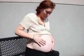 Redhead Pregnant Belly Play