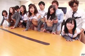 JAV huge group sex office party in HD with Subtitles
