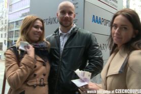 CZECHCOUPLES - Amazing Busty Teen and Her BF Gets Money for Public SEX - video 1