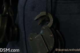 Wearing a metal cage helmet - video 5