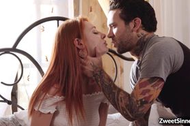Redhead teen begs stepbro to fuck her pussy
