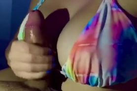 Fitness model teen titfuck and handjob with huge thick cumshot