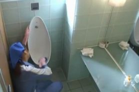 Asian toilet attendant cleans wrong part3